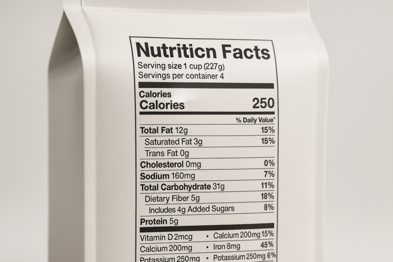 Food and Drug Administration Nutrition Facts